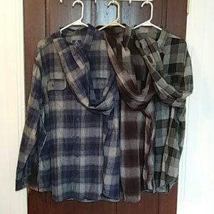 3 George Men's Flannel long sleeves